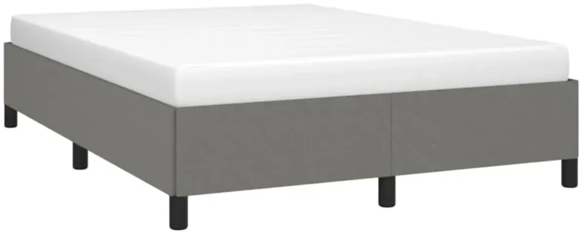 vidaXL Fabric Bed Frame in Dark Gray - Queen Size, Modern Style Double Bed Frame for 59.8"x79.9" Mattresses, Compliant with California Prop 65 Warning