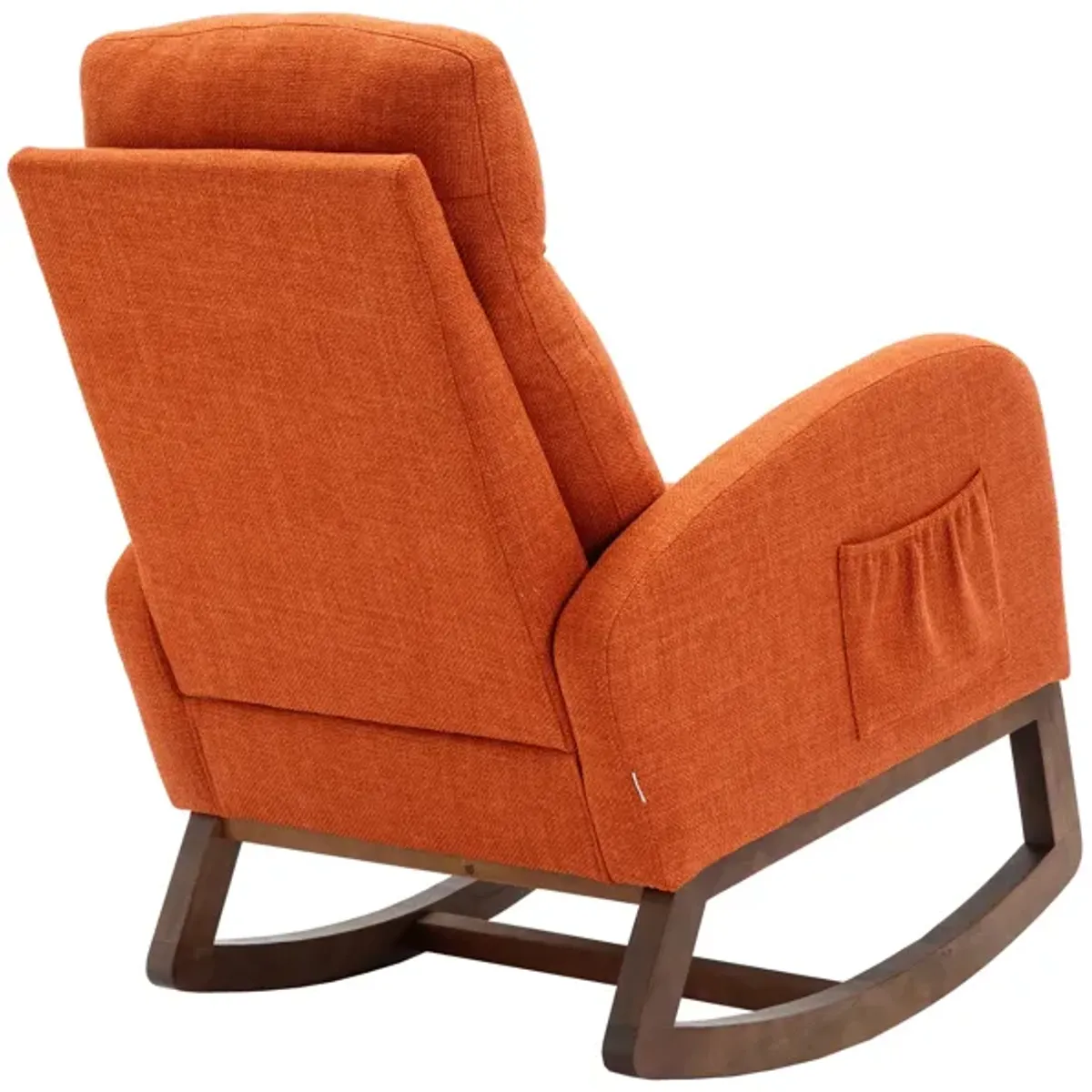 MONDAWE Modern Glider Chair, Recliner Armchair with Wood Legs and Side Pocket, Nursery Rocking Accent Chair with High Back for Living Room Bedroom