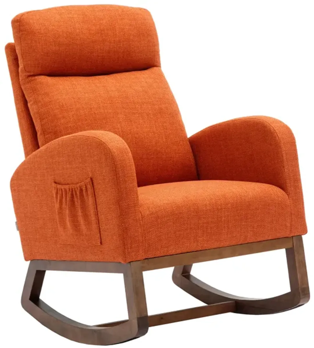 MONDAWE Modern Glider Chair, Recliner Armchair with Wood Legs and Side Pocket, Nursery Rocking Accent Chair with High Back for Living Room Bedroom