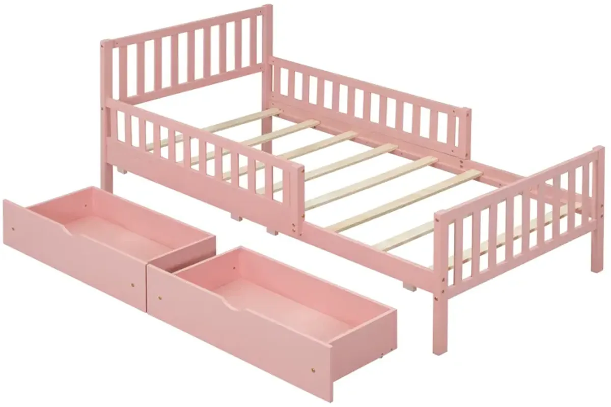 Merax Platform Bed with Guardrails