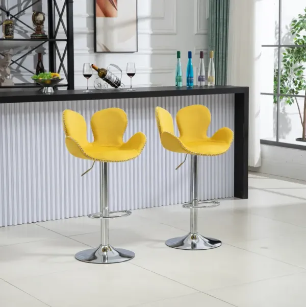 Swivel Bar Stools Set Of 2 Adjustable Counter Height Chairs With Footrest For Kitchen, Dining Room