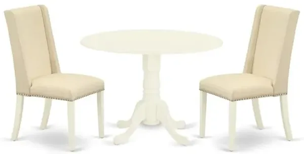 Dining Room Set Linen White, DLFL3-WHI-01