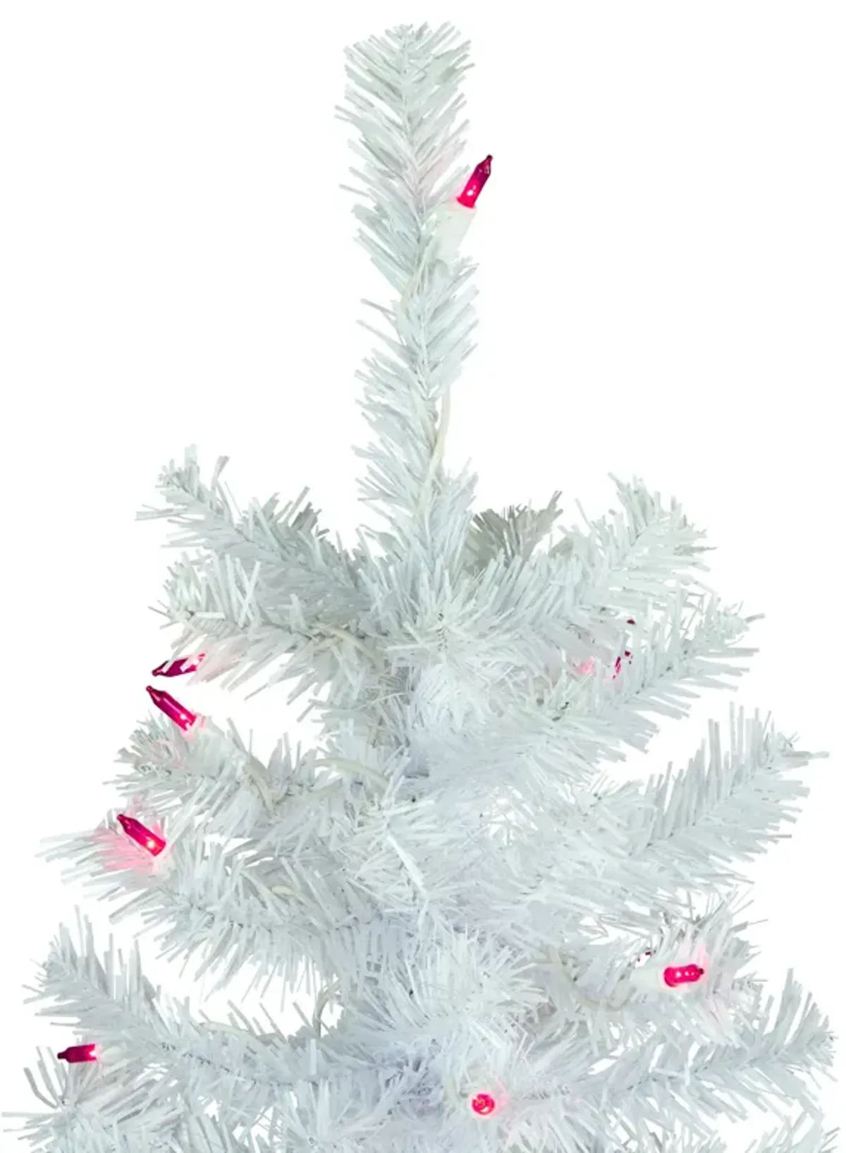 6.5' Pre-Lit Woodbury White Pine Pencil Artificial Christmas Tree  Pink Lights