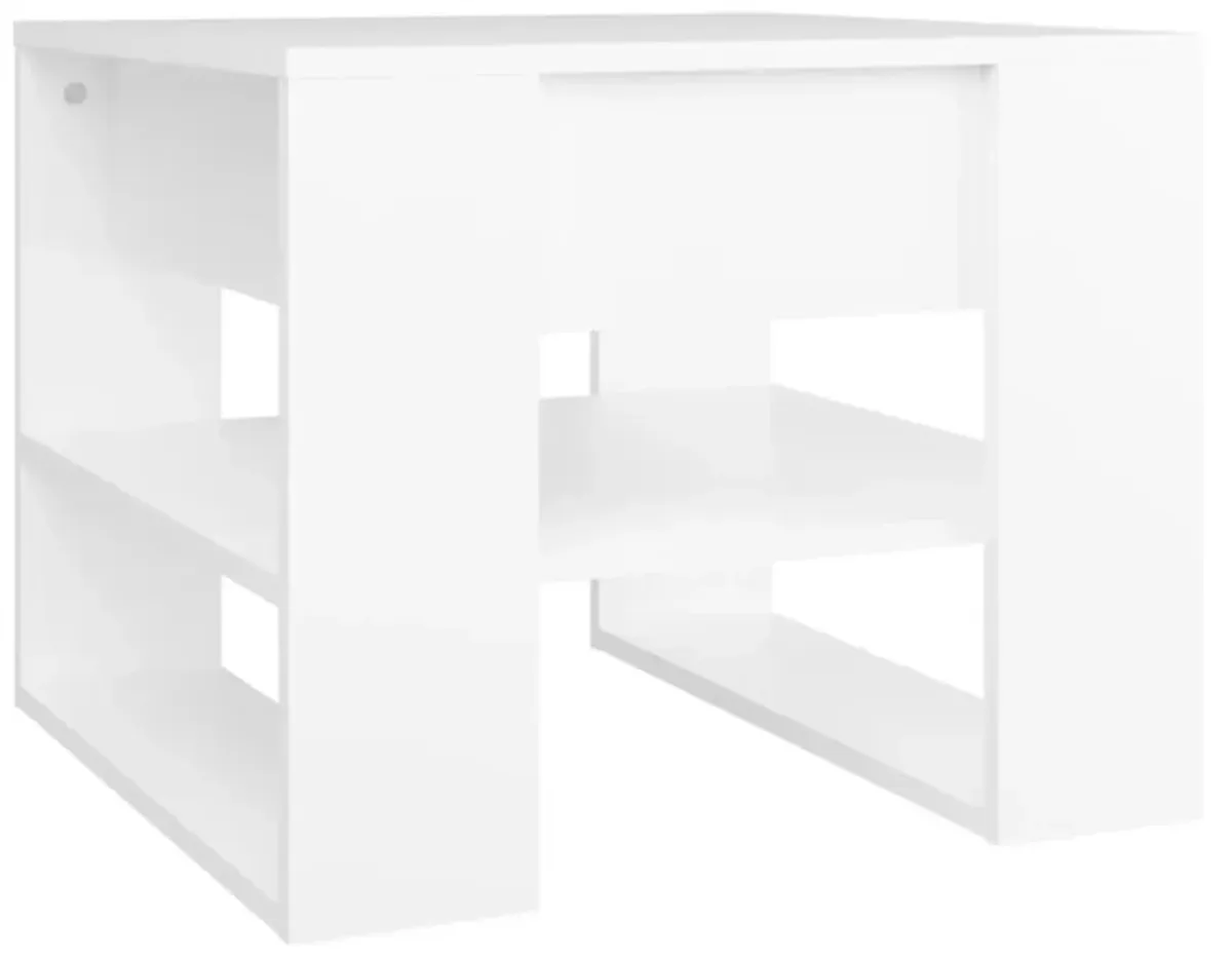 vidaXL Coffee Table White 21.9"x21.7"x17.7" Engineered Wood