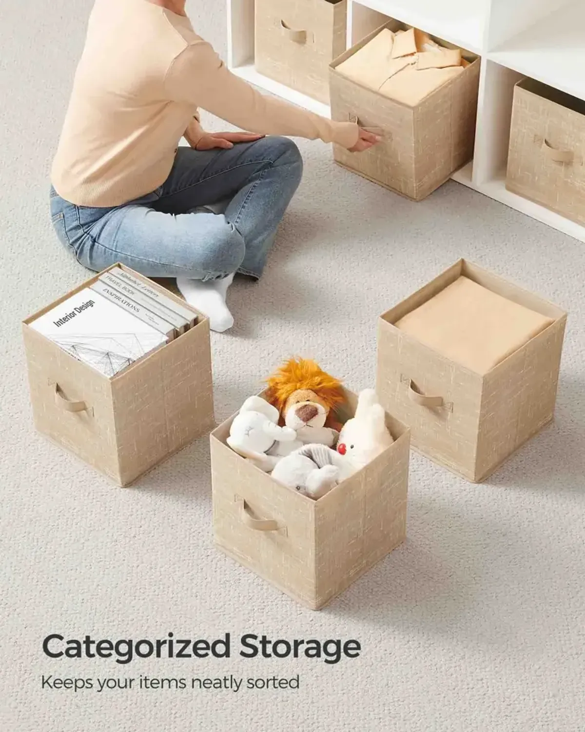 Set of 8 Storage Cubes for Versatile Organization and Stylish Home Décor