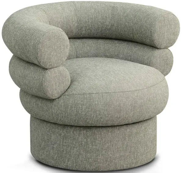 Meridian Furniture Valentina Green Linen Textured Fabric Accent Swivel Chair