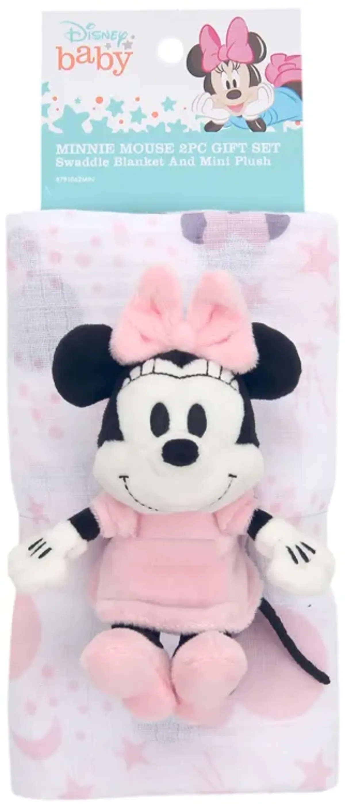 Lambs & Ivy Disney Baby Minnie Mouse Muslin Swaddle Blanket & Plush Gift Set