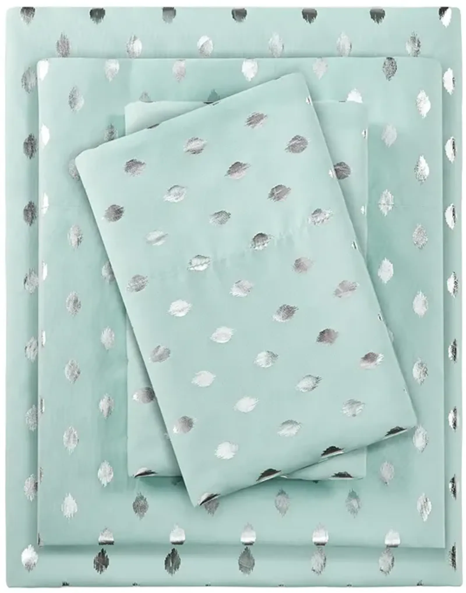 Gracie Mills Juniper Metallic Ikat Dot Printed Sheet Set