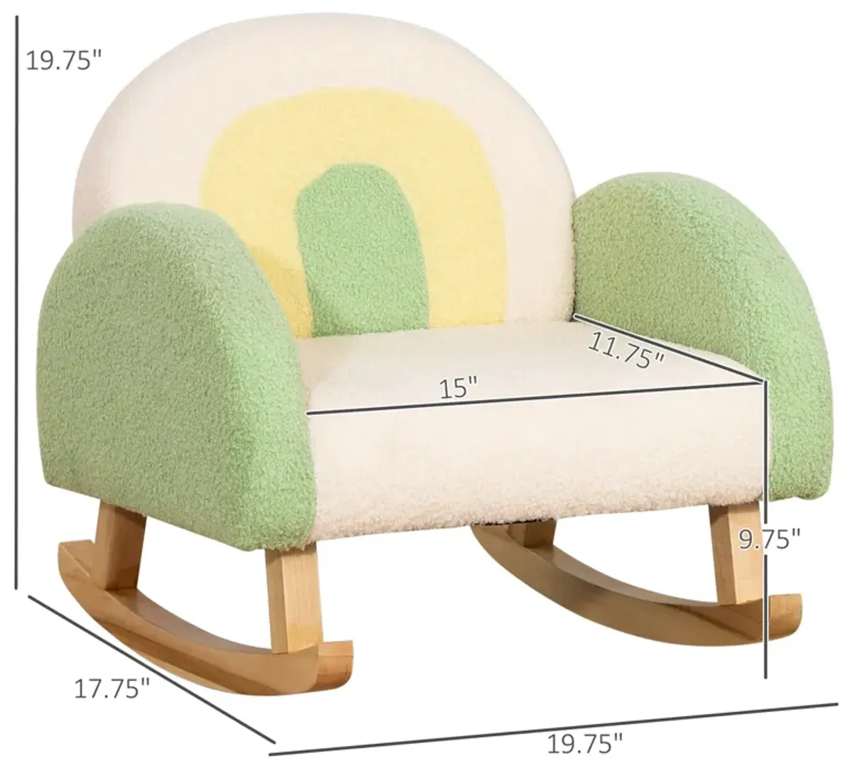 Green Children's Chair: Rocking Sofa Chair for Ages 3-5