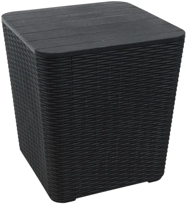 Sunnydaze 11.5 gal Faux Rattan Outdoor Storage Box