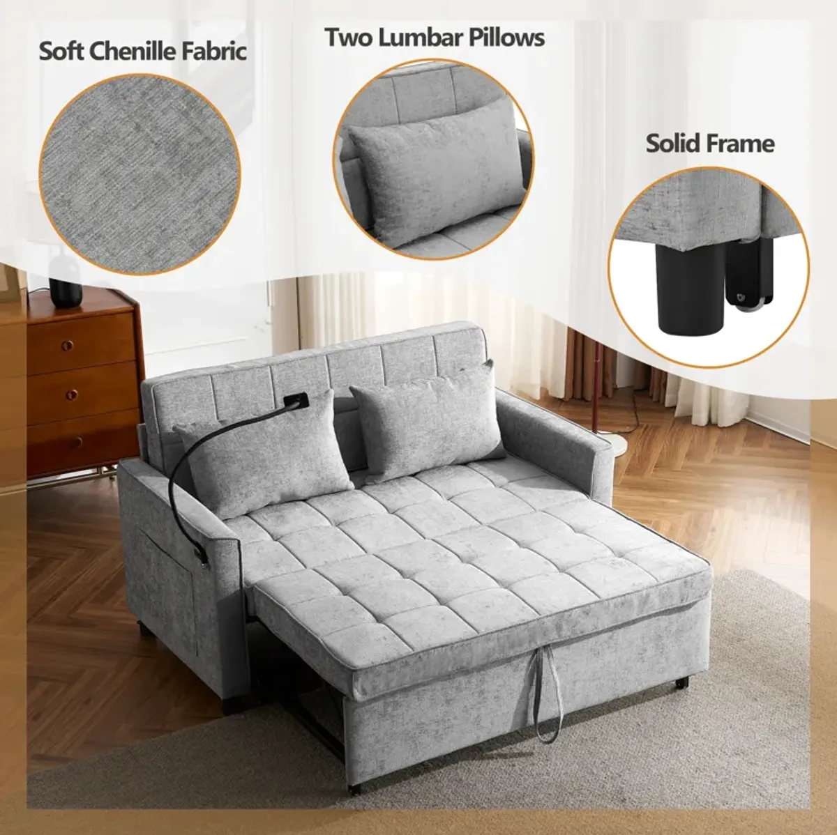 Merax Pull-out Loveseat Sleeper Sofa Bed