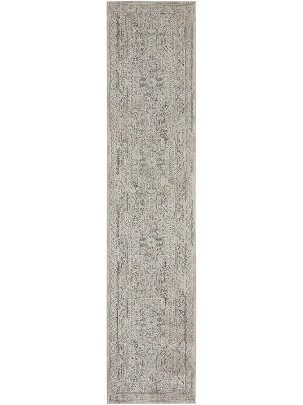 Lynx LNX01 Ivory/Gray/Blue 2'3" x 10' Rug