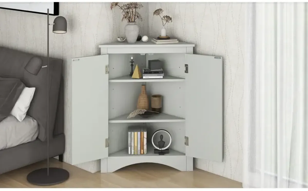 Adjustable Shelves Triangle Bathroom Storage Cabinet