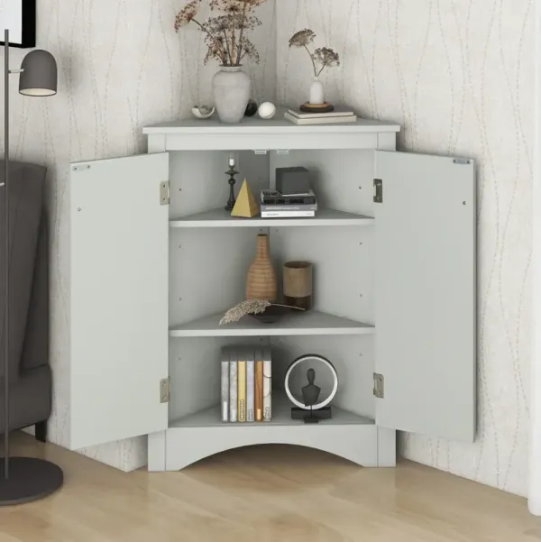 Adjustable Shelves Triangle Bathroom Storage Cabinet