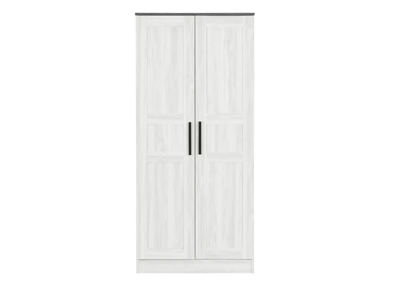 Merax 2-Door Wooden Wardrobe with LED and 4 Storage Shelves