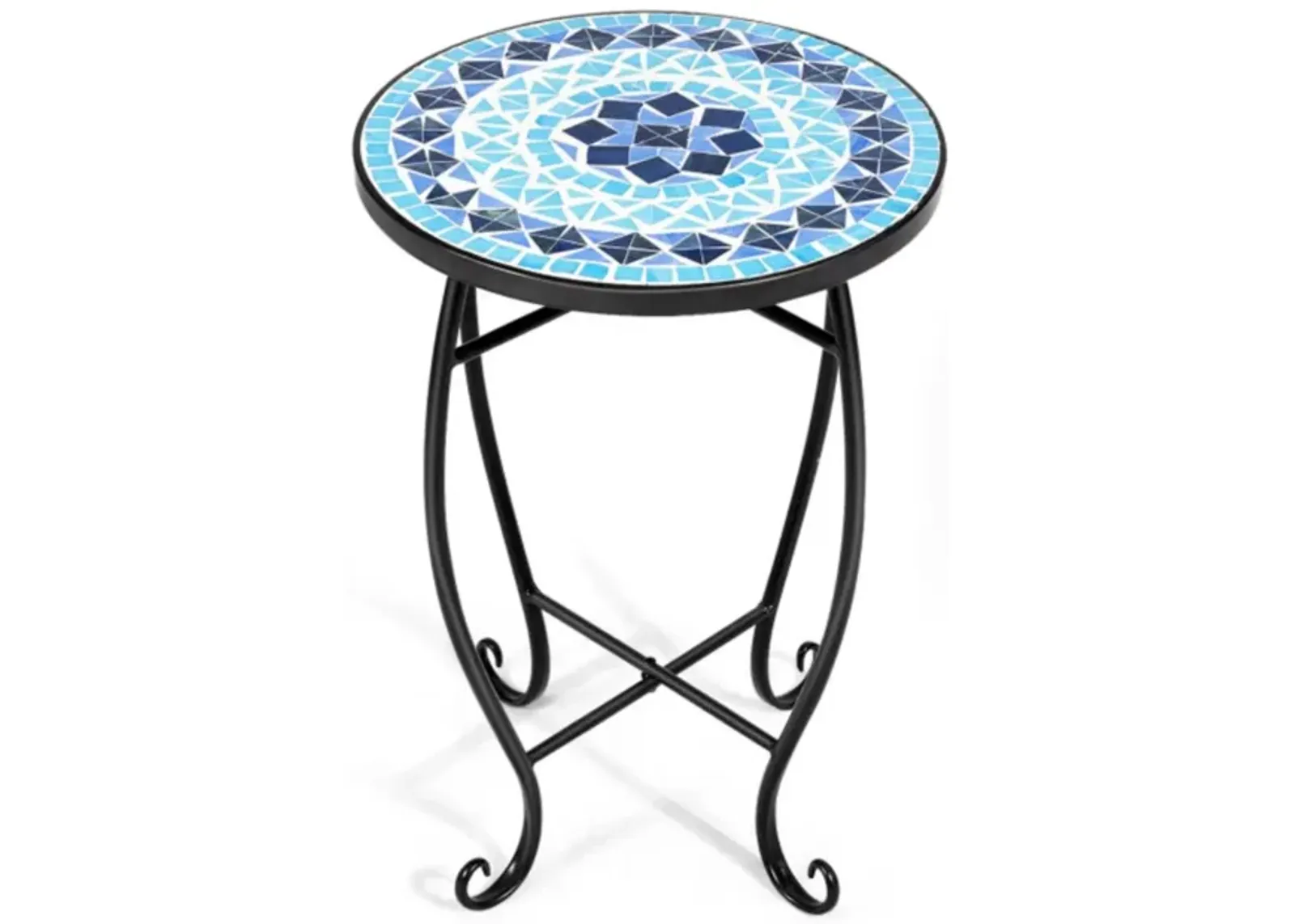 Hivvago Folding Mosaic Side Table for Living Room