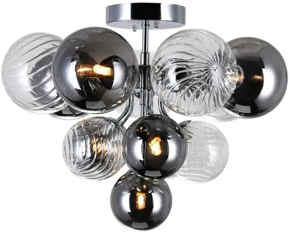 CWI Lighting Pallocino 6 Light Flush Mount With Chrome Finish