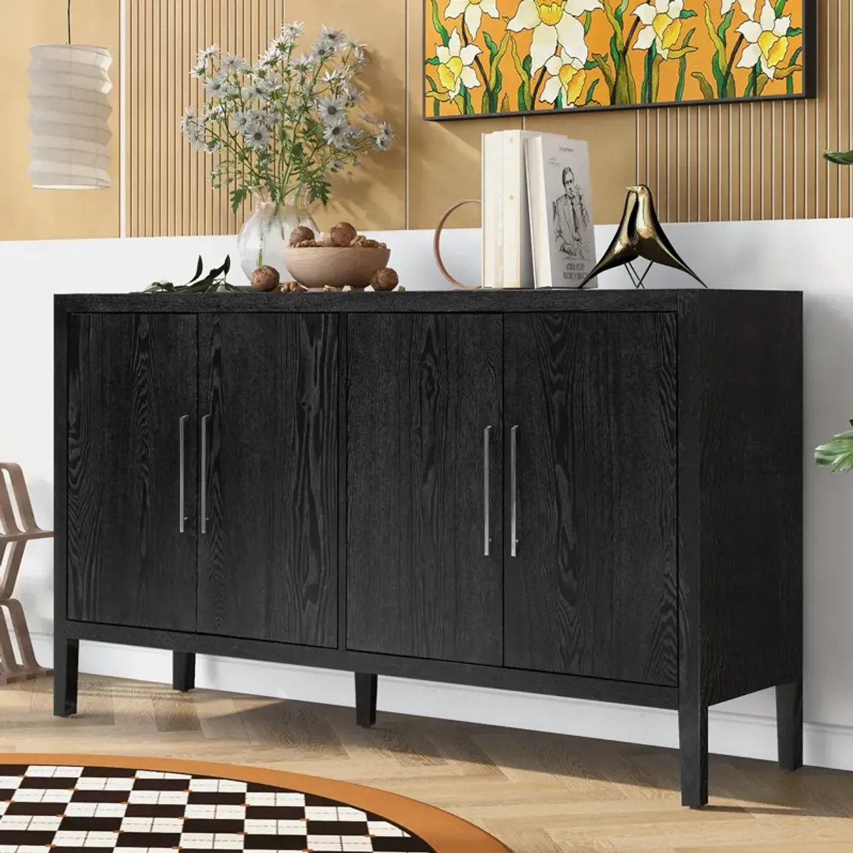 Merax Retro Storage Cabinet Sideboard with Adjustable Shelves