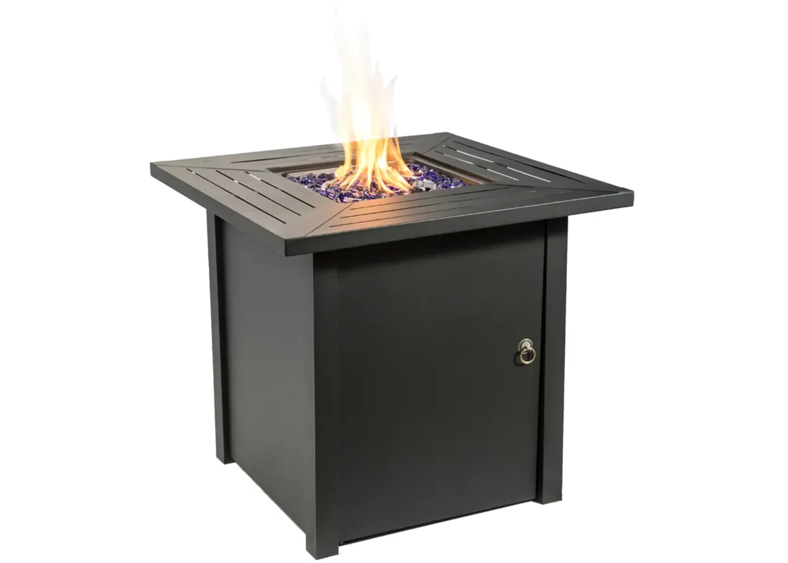 Teamson Home Outdoor Square 29" Propane Gas Fire Pit with Steel Base