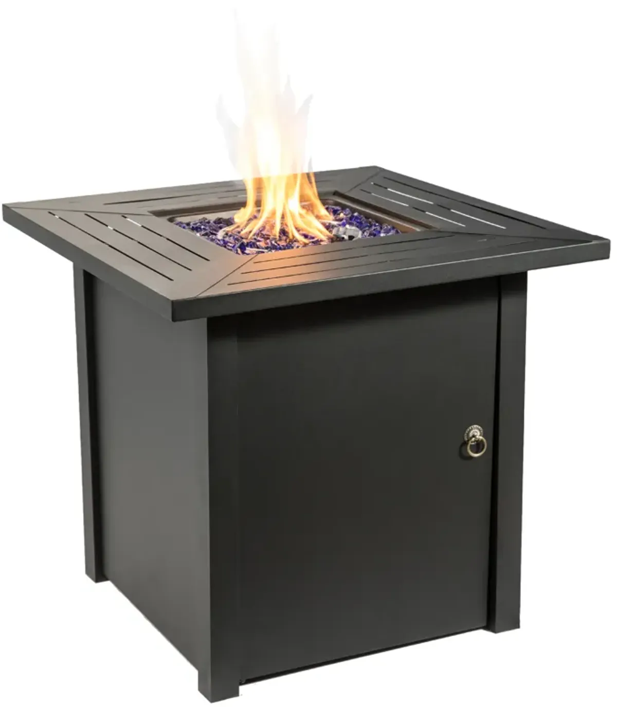 Teamson Home Outdoor Square 29" Propane Gas Fire Pit with Steel Base