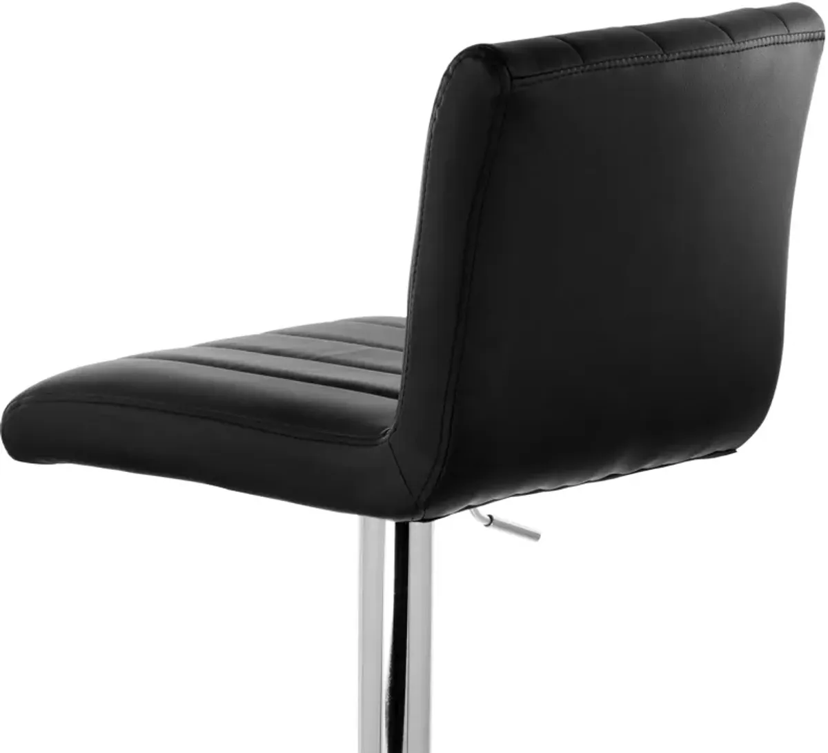 Elama 2 Piece Tufted Faux Leather Adjustable Bar Stool in Black with Chrome Base