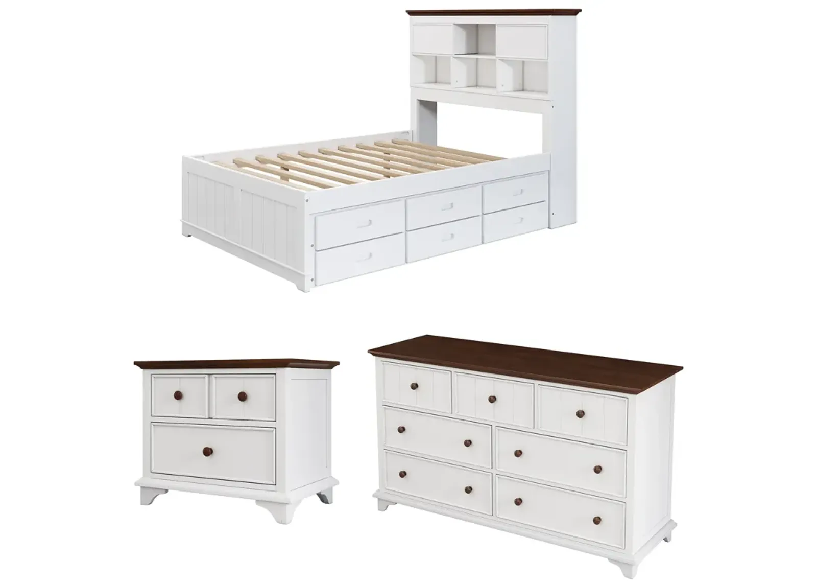 Merax 3 Pieces Wooden Captain Bedroom Set