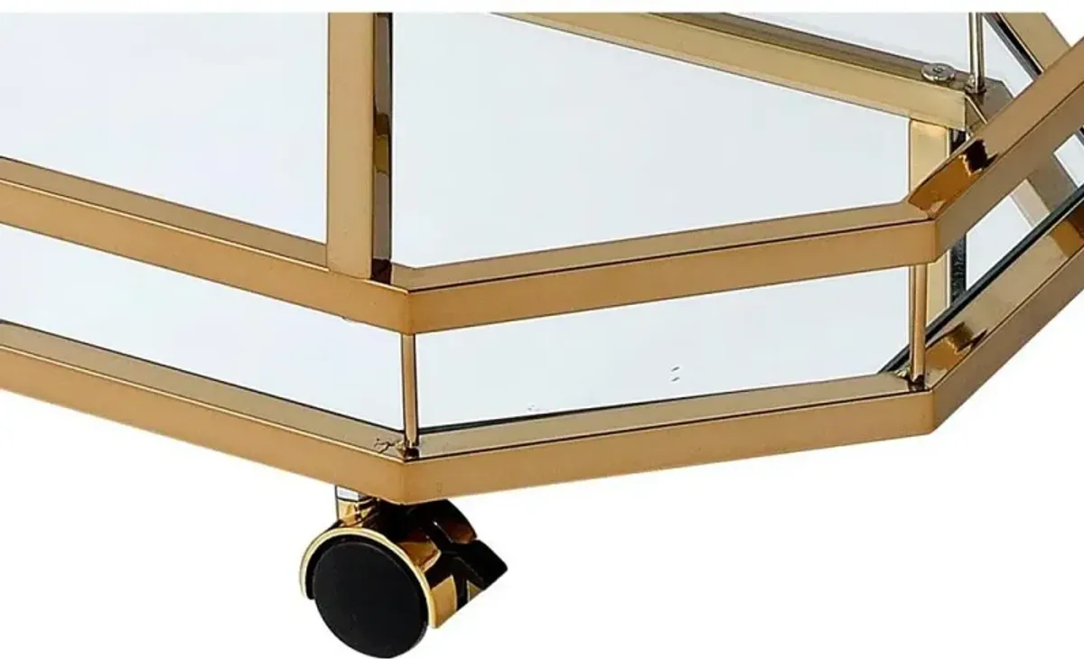 Lacole Serving Cart, Champagne & Mirror