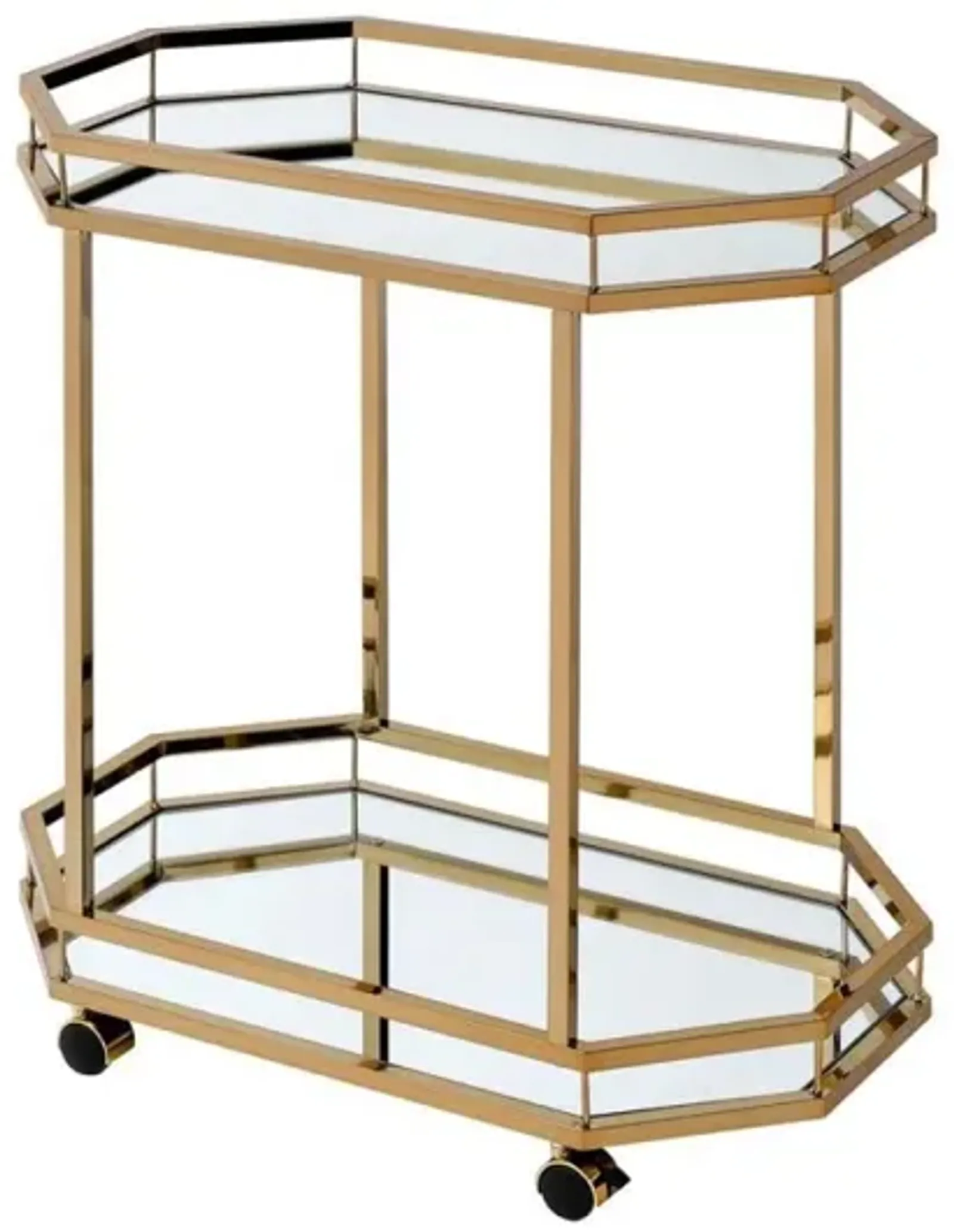 Lacole Serving Cart, Champagne & Mirror