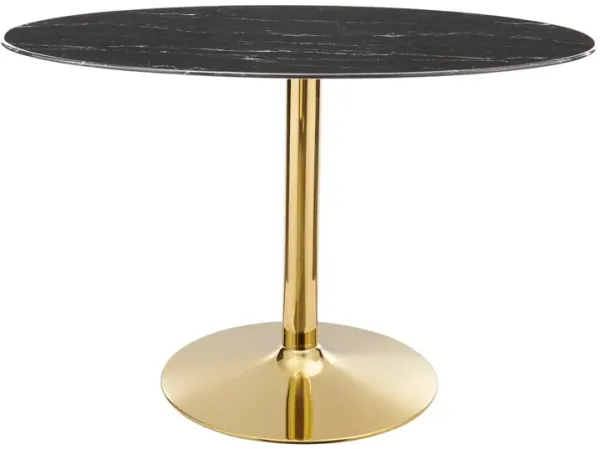 Modway - Verne 48" Artificial Marble Dining Table Gold Black