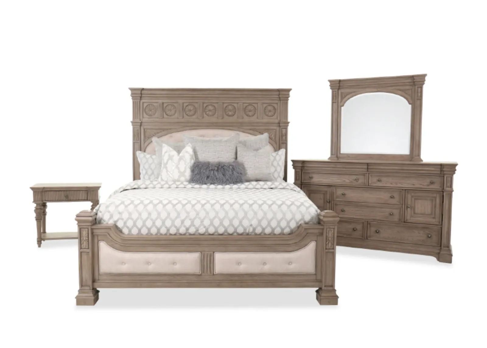 Kingsbury 4-Piece King Bed Set in Brown