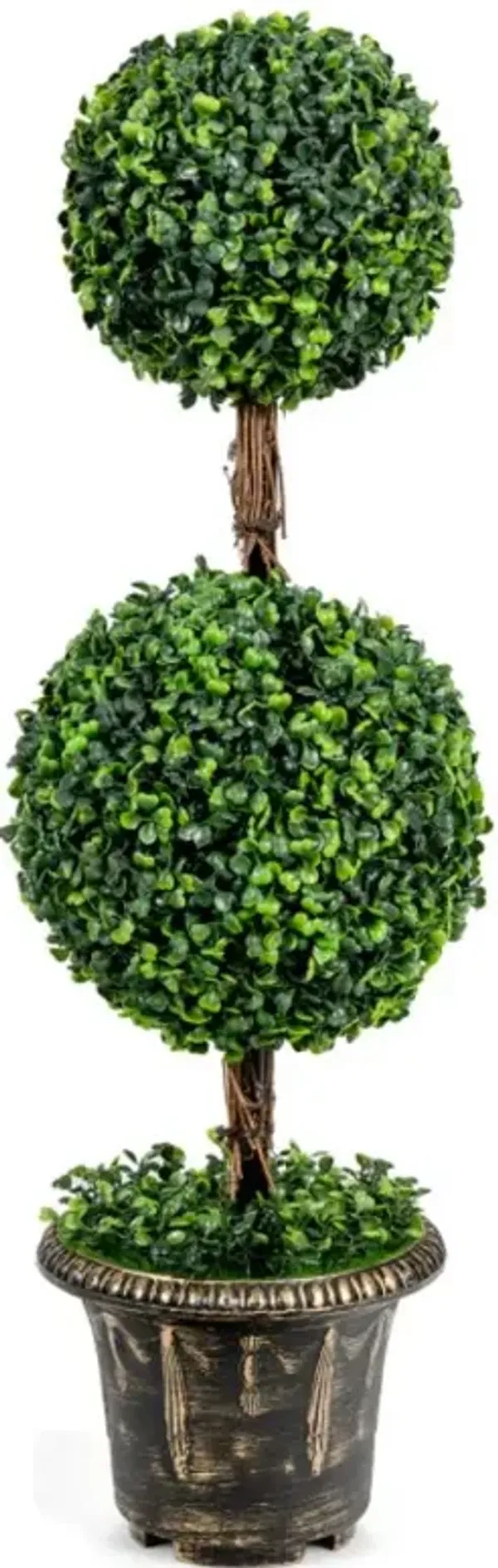 Hivvago 36 Inch Artificial Double Ball Tree Indoor and Outdoor UV Protection