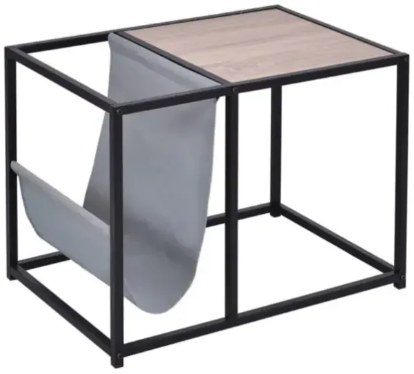 Hivvago End Table Side Accent Metal Magazine Organizer