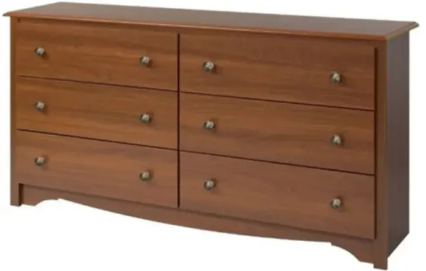 Stylish 6-Drawer Dresser with Metal Knobs for Bedroom Organization