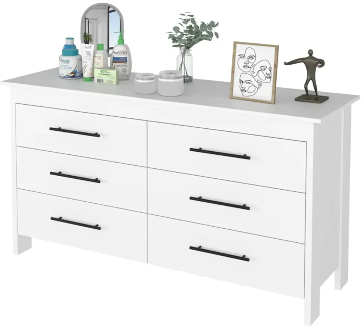 6 Drawer Double Dresser Wezz, Bedroom, White