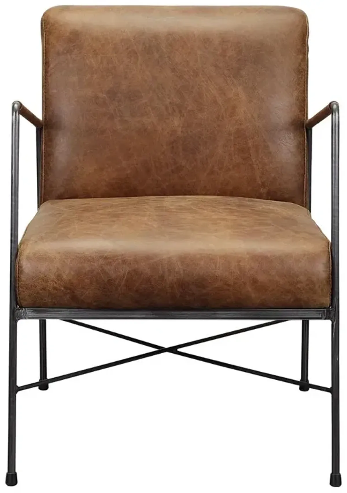 Moe's Home Collection DAGWOOD LEATHER ARM CHAIR BROWN