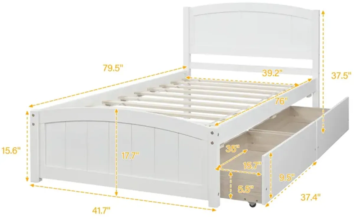 Merax Platform Bed with Two Drawers