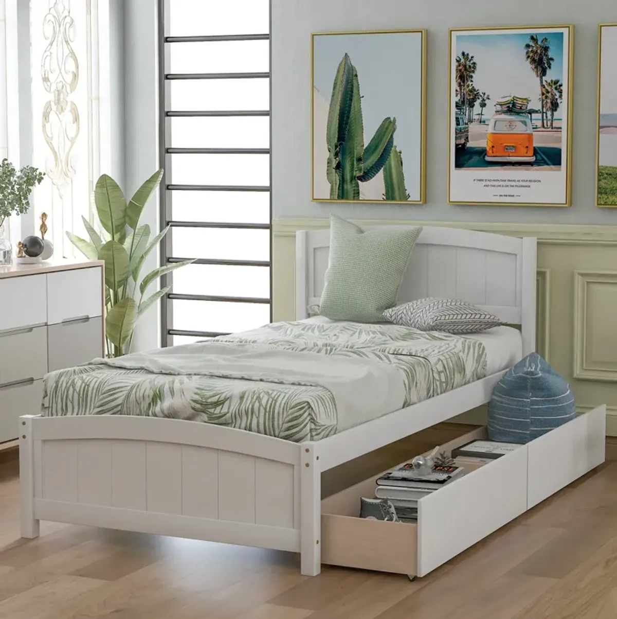 Merax Platform Bed with Two Drawers