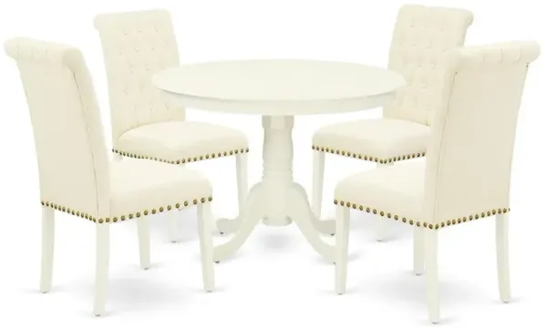 East West Furniture Dining Room Set Linen White