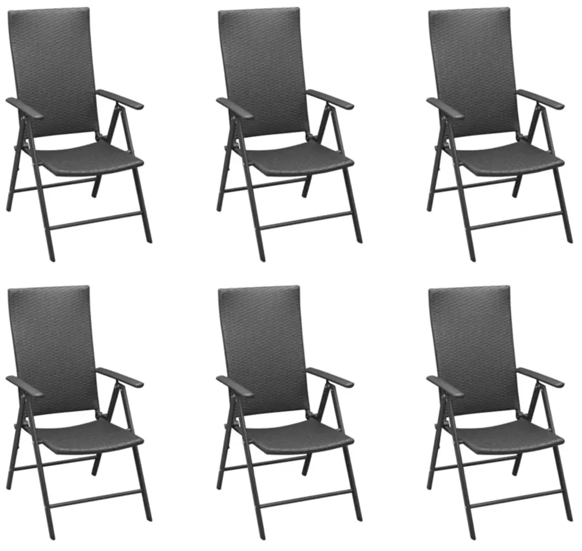 vidaXL 7 Piece Garden Dining Set Black