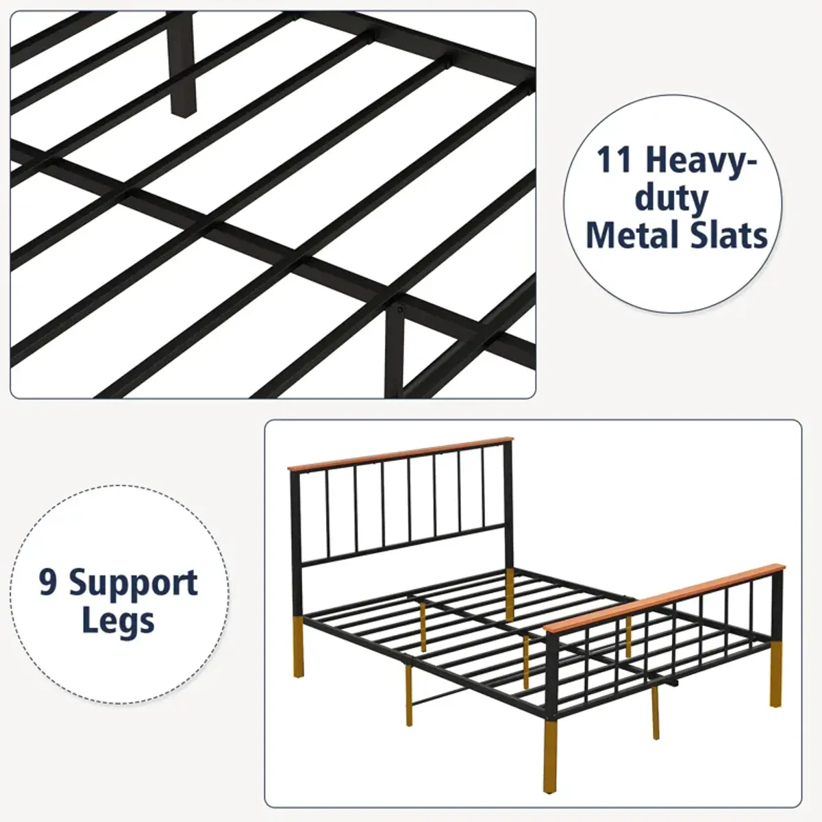 Bed Frame with Headboard and Footboard