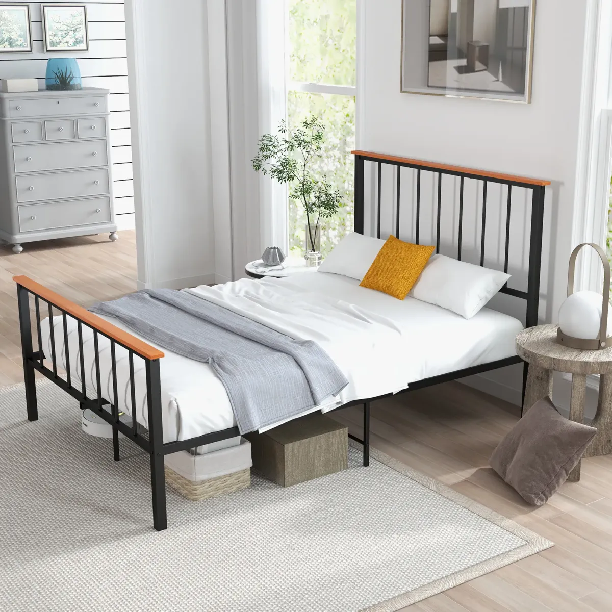 Bed Frame with Headboard and Footboard