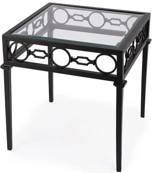 Butler Specialty Southport Iron Outdoor End Table, Black