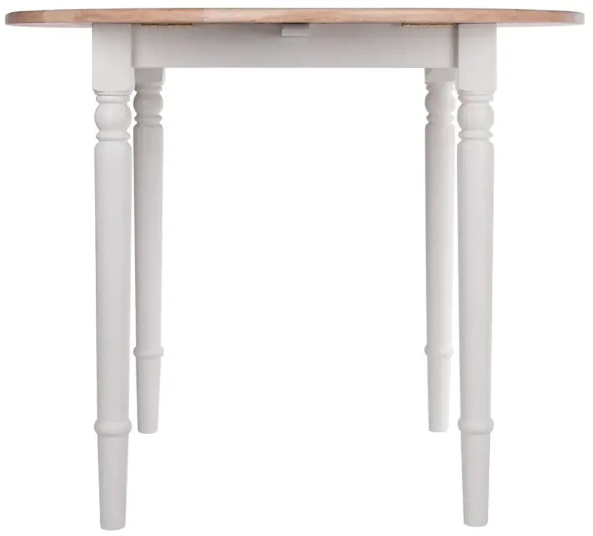 Sorella Round Drop Leaf Table Natural/White Finish