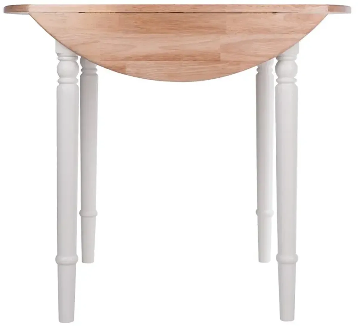 Sorella Round Drop Leaf Table Natural/White Finish