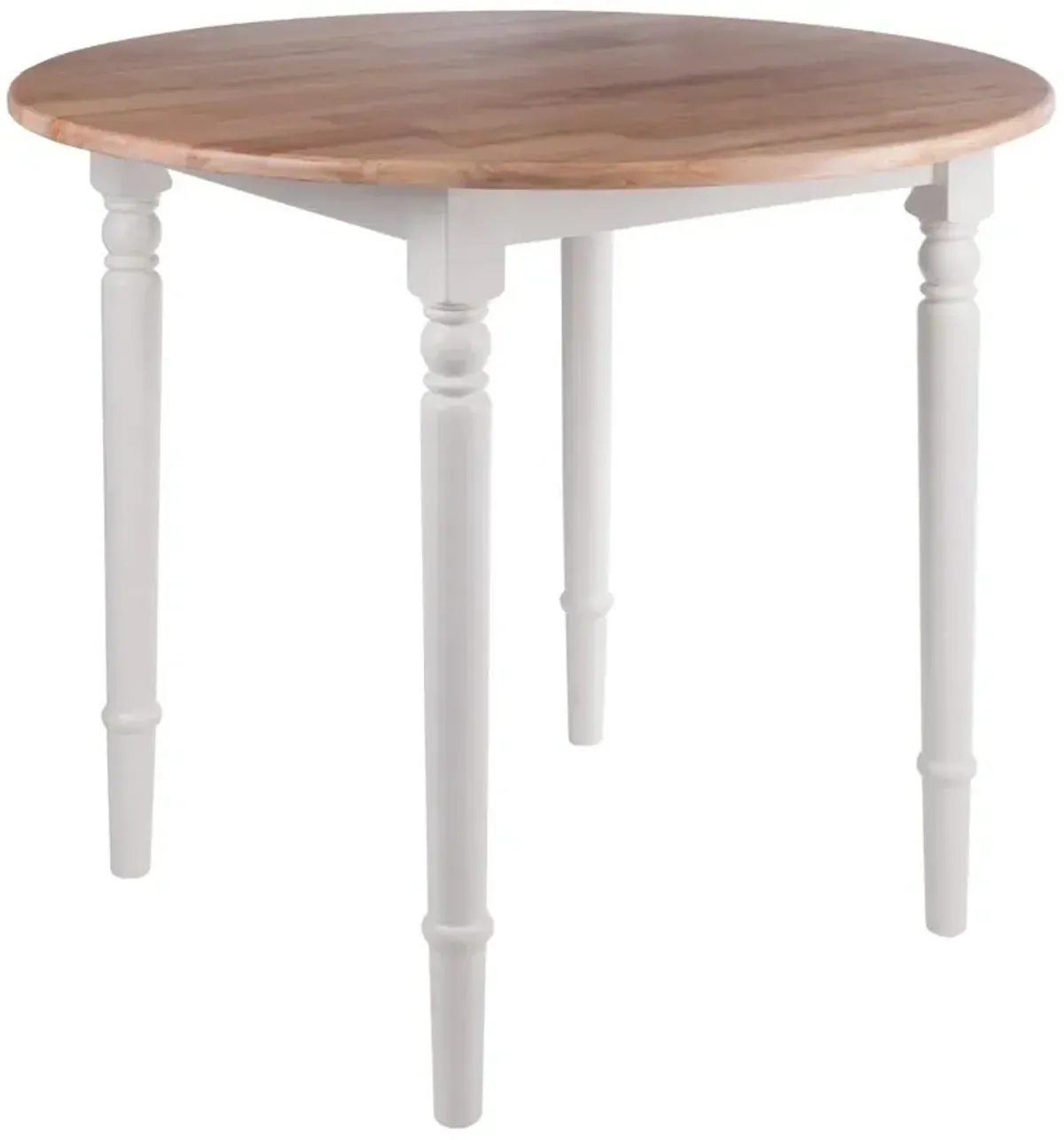 Sorella Round Drop Leaf Table Natural/White Finish