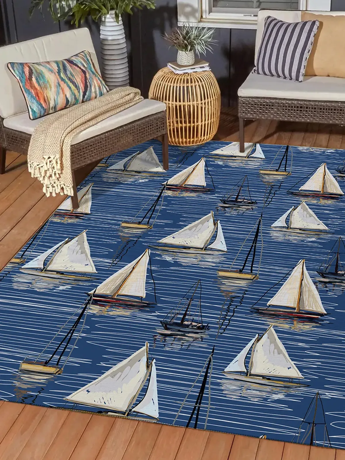 Harbor HA8 Navy 3' x 5' Rug