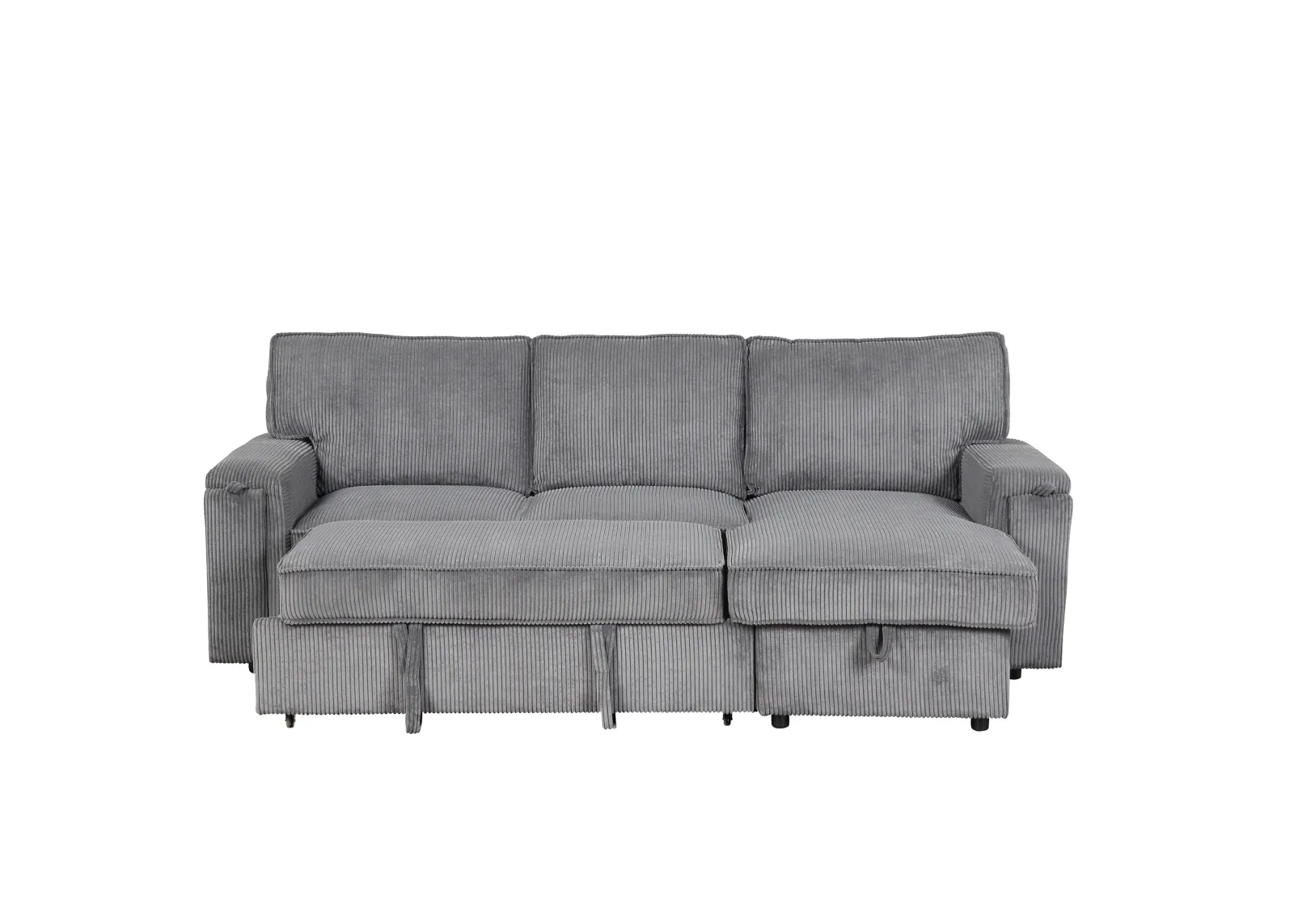 Merax Upholstery Sleeper Sectional Sofa with Storage