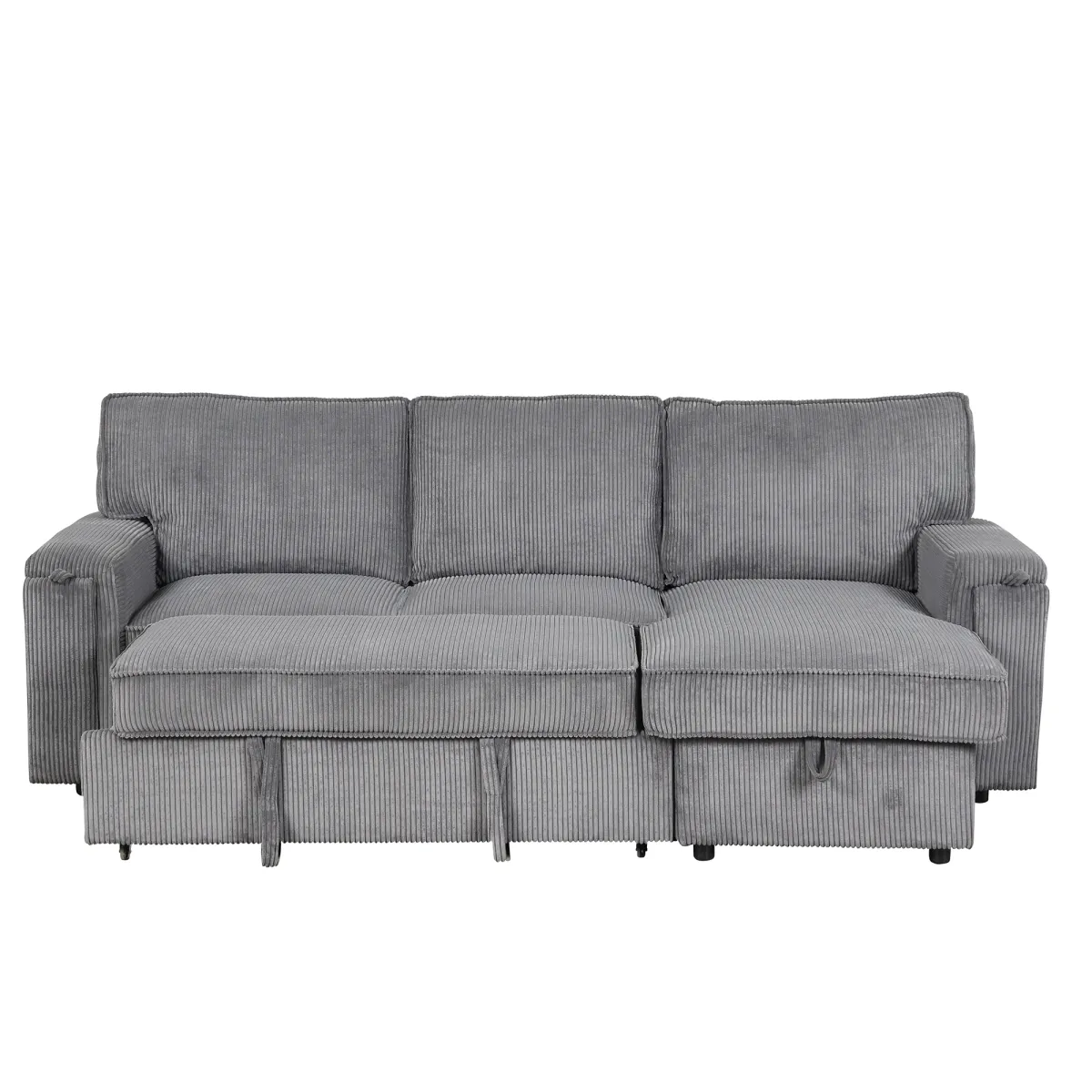 Merax Upholstery Sleeper Sectional Sofa with Storage