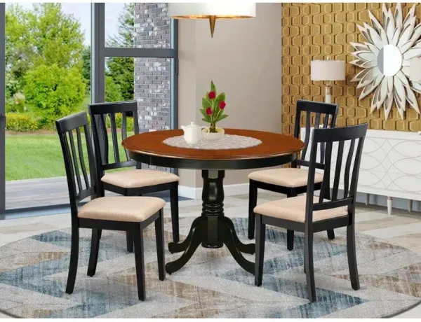 5 Pc set with a Dining Table and 4 Dinette Chairs in Black
