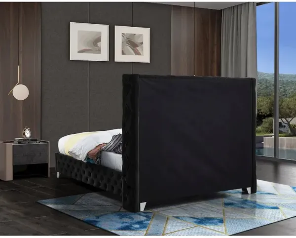 Meridian Furniture Savan Black Velvet King Bed